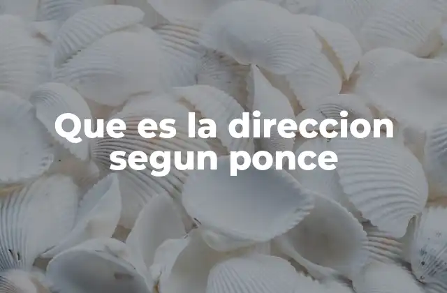 Que es la Direccion Segun Ponce