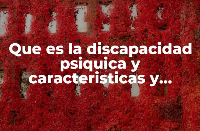 Que es la Discapacidad Psiquica y Caracteristicas y Ejemplos
