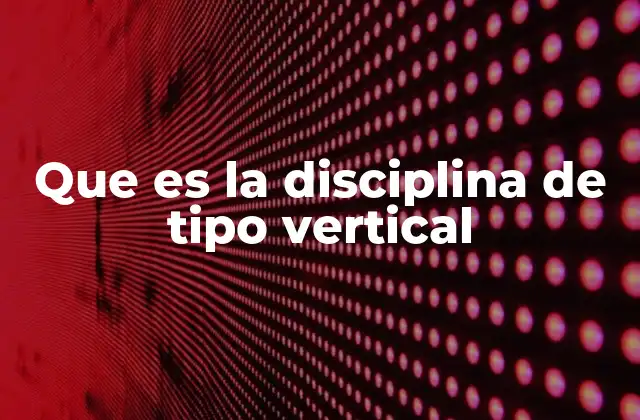 Que es la Disciplina de Tipo Vertical