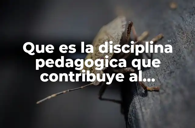 Que es la Disciplina Pedagogica que Contribuye Al Desarrollo