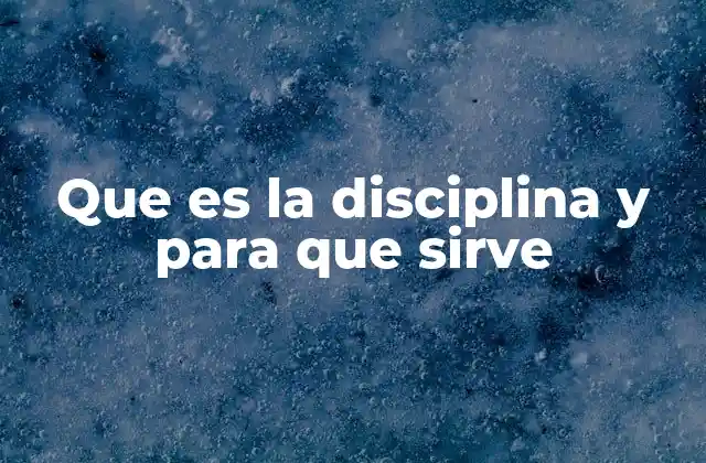 Que es la Disciplina y para que Sirve