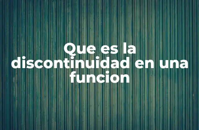 Que es la Discontinuidad en una Funcion