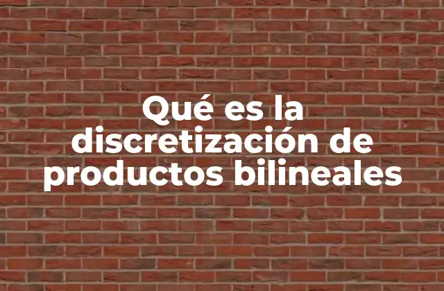 Qué es la Discretización de Productos Bilineales