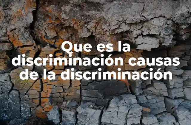 Que es la Discriminación Causas de la Discriminación