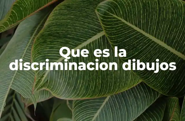 Que es la Discriminacion Dibujos