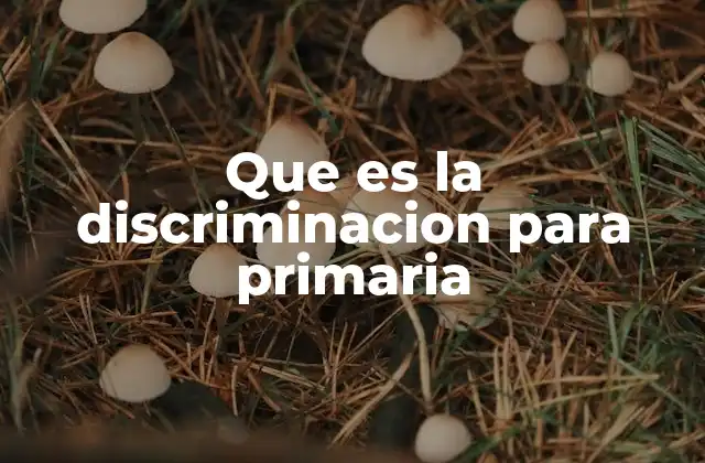 Que es la Discriminacion para Primaria