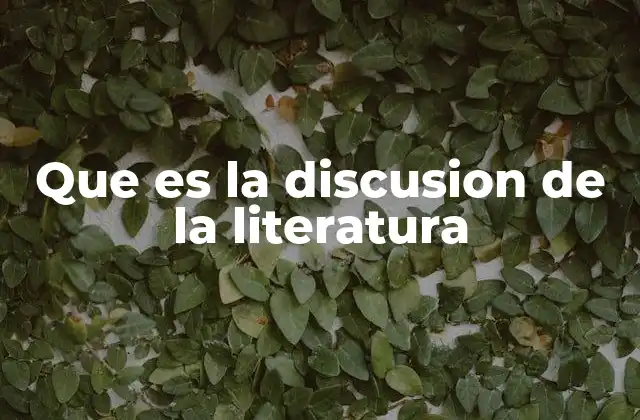 Que es la Discusion de la Literatura