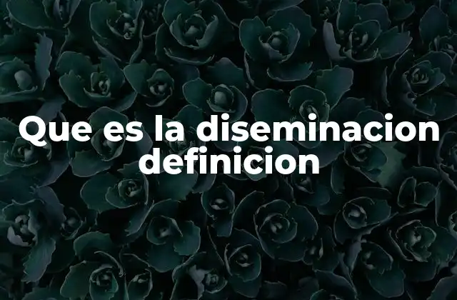 Que es la Diseminacion Definicion