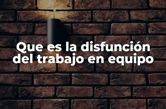 Que es la Disfunción Del Trabajo en Equipo