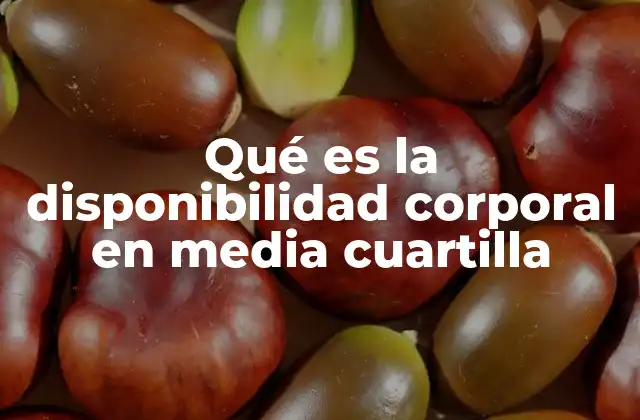 Qué es la Disponibilidad Corporal en Media Cuartilla