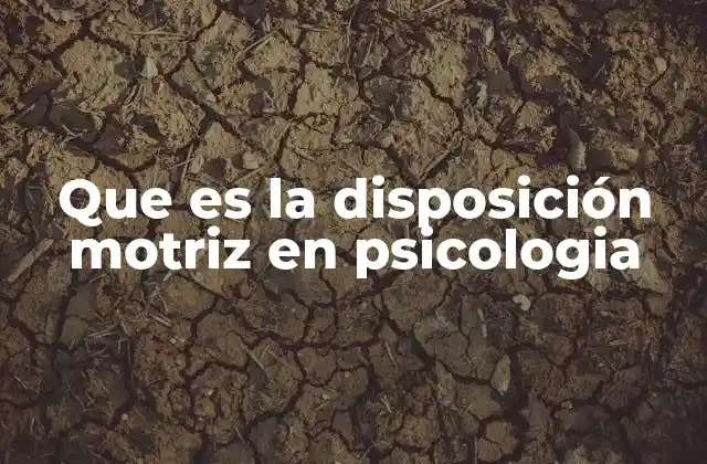 Que es la Disposición Motriz en Psicologia