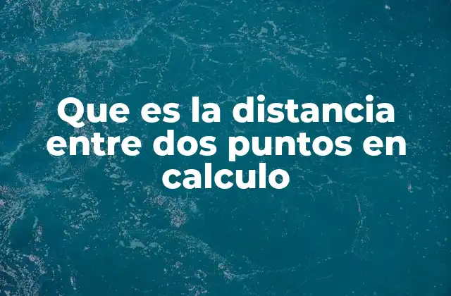 Que es la Distancia entre Dos Puntos en Calculo