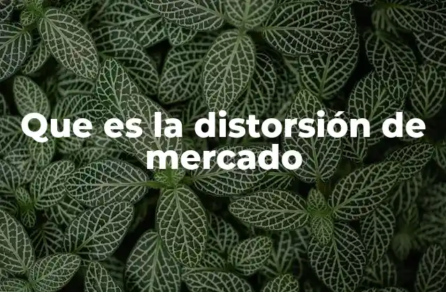 Que es la Distorsión de Mercado