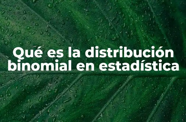 Qué es la Distribución Binomial en Estadística