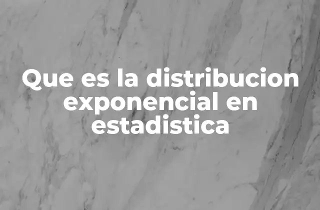 Que es la Distribucion Exponencial en Estadistica
