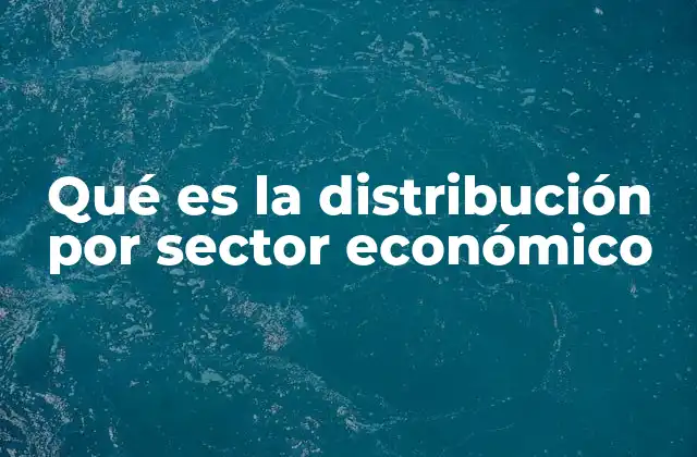 Qué es la Distribución por Sector Económico