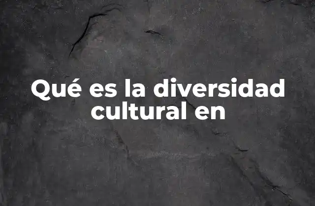Qué es la Diversidad Cultural en