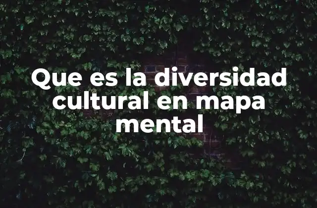 Que es la Diversidad Cultural en Mapa Mental 2 La representación visual de la diversidad cultural