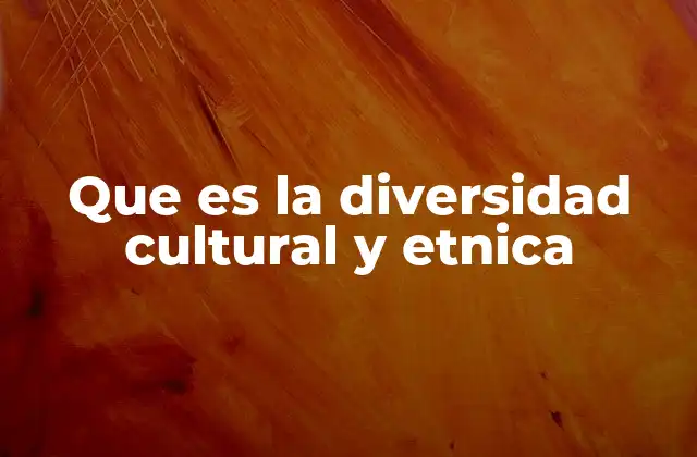 Que es la Diversidad Cultural y Etnica