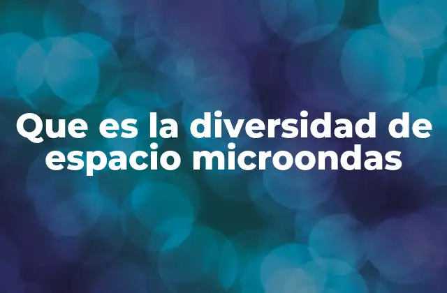 Que es la Diversidad de Espacio Microondas