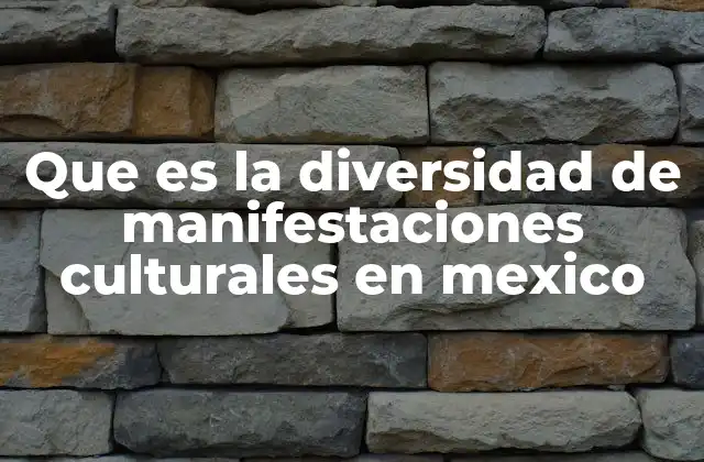 Que es la Diversidad de Manifestaciones Culturales en Mexico