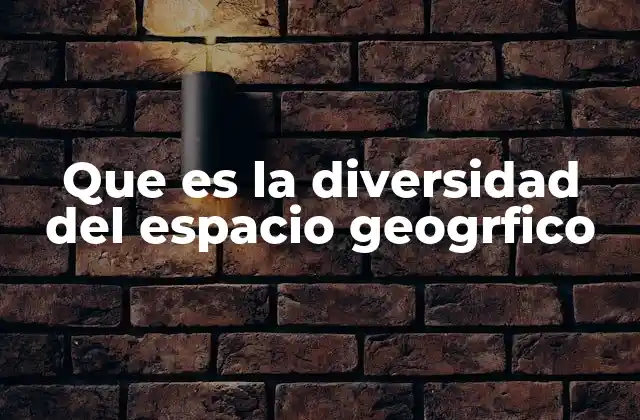 Que es la Diversidad Del Espacio Geogrfico