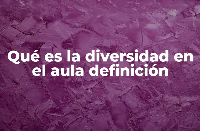 Qué es la Diversidad en el Aula Definición