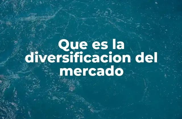 Que es la Diversificacion Del Mercado