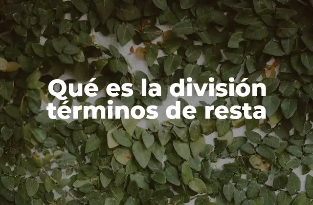 Qué es la División Términos de Resta
