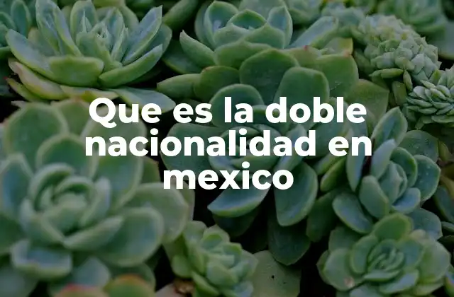 Que es la Doble Nacionalidad en Mexico