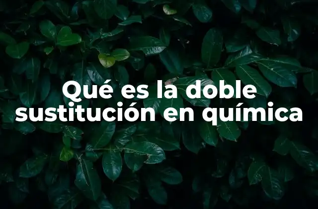 Qué es la Doble Sustitución en Química
