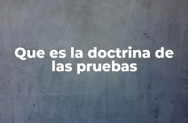 Que es la Doctrina de las Pruebas