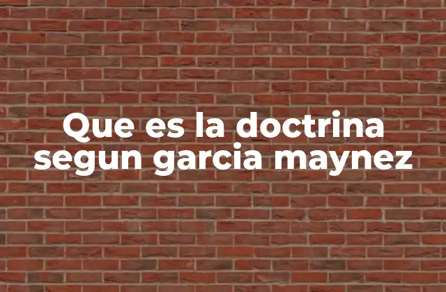 Que es la Doctrina Segun Garcia Maynez
