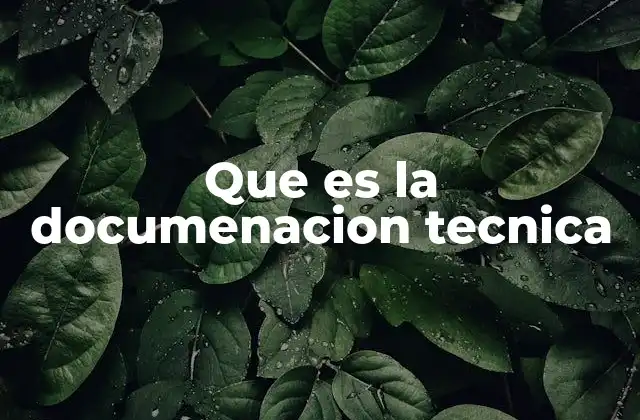 Que es la Documenacion Tecnica