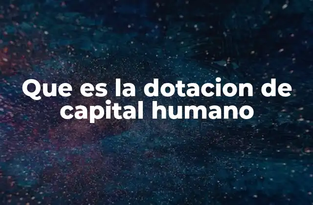 Que es la Dotacion de Capital Humano