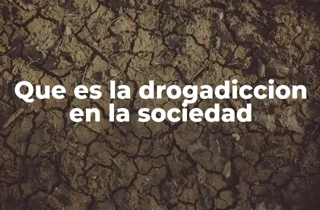 Que es la Drogadiccion en la Sociedad