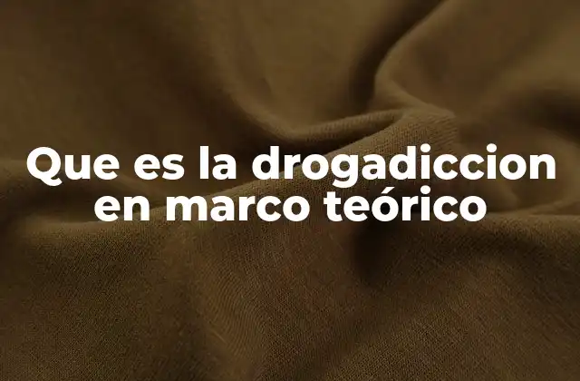 Que es la Drogadiccion en Marco Teórico