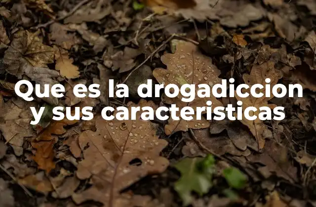 Que es la Drogadiccion y Sus Caracteristicas