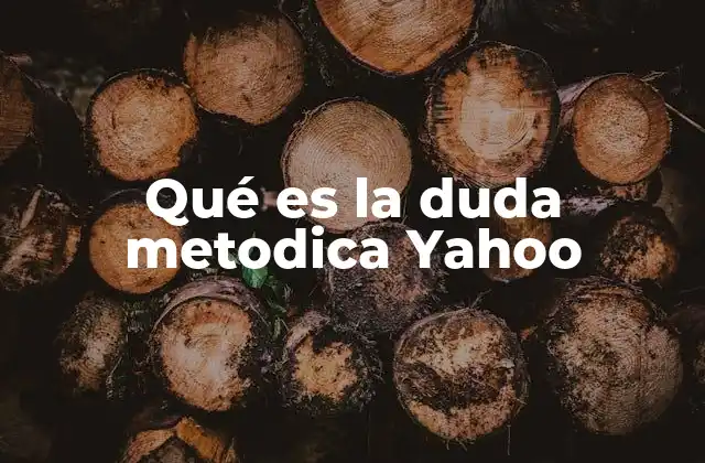 Qué es la Duda Metodica Yahoo
