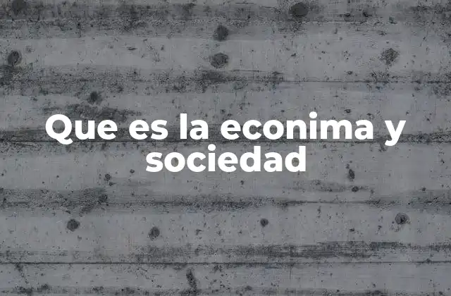 Que es la Econima y Sociedad