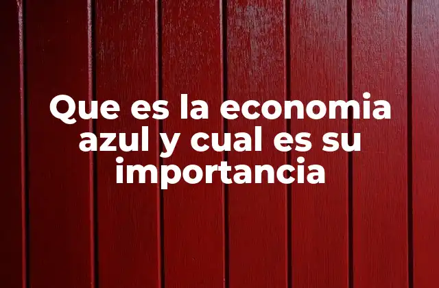 Que es la Economia Azul y Cual es Su Importancia