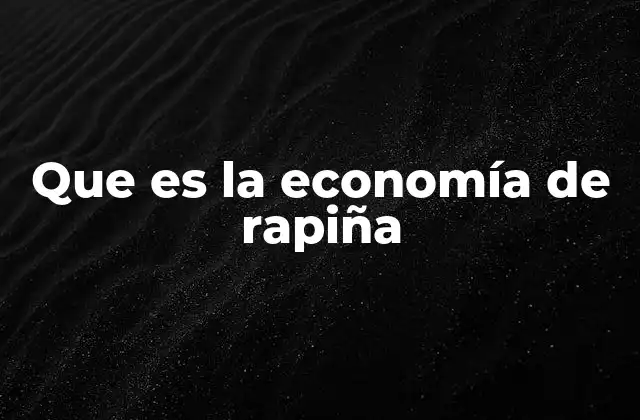 Que es la Economía de Rapiña