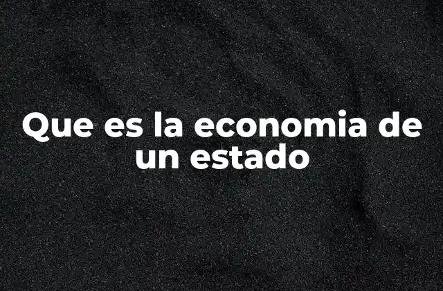 Que es la Economia de un Estado