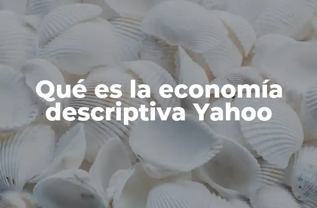 Qué es la Economía Descriptiva Yahoo