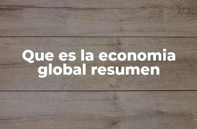 Que es la Economia Global Resumen