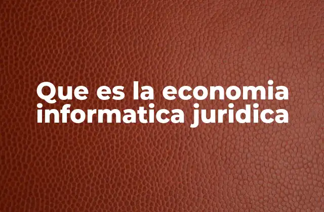 Que es la Economia Informatica Juridica