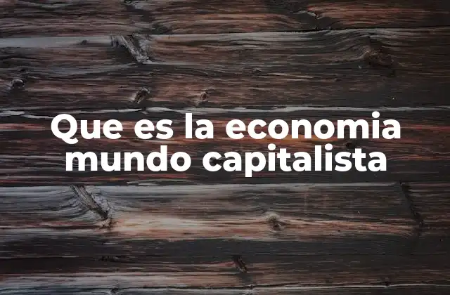 Que es la Economia Mundo Capitalista