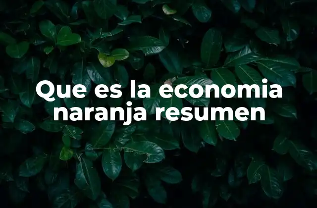 Que es la Economia Naranja Resumen