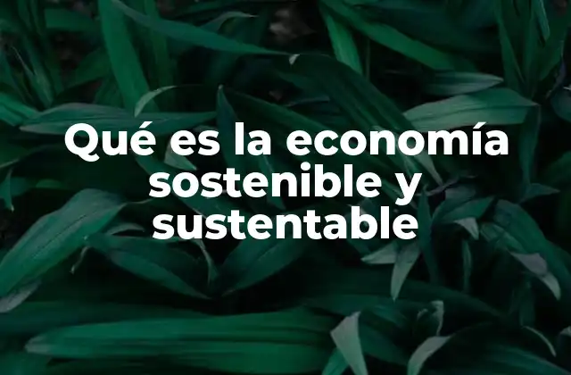 Qué es la Economía Sostenible y Sustentable