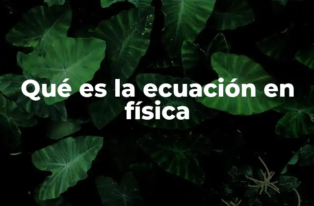 Qué es la Ecuación en Física
